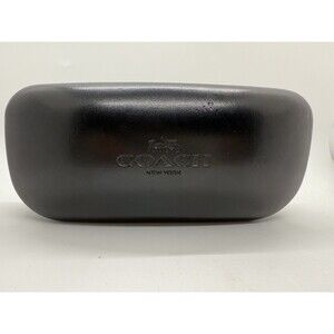 Coach Eyeglasses Hard Case Black Leather Embossed Clamshell~Great x Big Glasses!